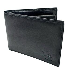 Save The Queen Men’s Black Leather Bifold Wallet Coin Holder Cash Credit Card